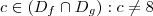 \space c \in (D_{f} \cap D_{g}) : c \neq 8 \space c \in (D_{f} \cap D_{g}) : c \neq 8