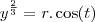y^{\frac{2}{3}} = r.\cos(t)