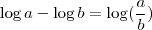 \log a - \log b = \log (\frac{a}{b})