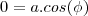 0=a.cos(\phi)