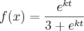 f(x) = \frac{{e}^{kt}}{3 + {e}^{kt}}