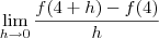 \lim_{h\to 0} \frac{f(4+h) - f(4)}{h}