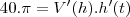 40.\pi=V'(h).h'(t) 40.\pi=V'(h).h'(t)