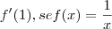 f'(1), se f(x) = \frac{1}{x}