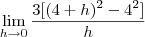 \lim_{h\to0}\frac{3[(4+h)^2-4^2]}{h}