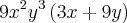 9{x}^{2}{y}^{3}\left(3x+9y \right)