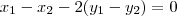 x_1-x_2-2(y_1-y_2)=0 x_1-x_2-2(y_1-y_2)=0
