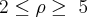 2\leq\rho\geq\ 5