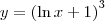 y = \left( \ln x + 1 \right) ^ 3 y = \left( \ln x + 1 \right) ^ 3