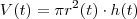 V(t) = \pi r^2(t) \cdot h(t)