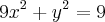 9{x}^{2}+{y}^{2}=9