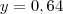 y = 0,64 y = 0,64