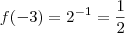f(-3) = 2^{-1} = \frac{1}{2}