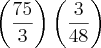 \left(\frac{75}{3} \right)\left(\frac{3}{48} \right)