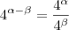 4^{\alpha - \beta} = \frac{4^{\alpha}}{4^{\beta}}