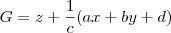 G = z+\frac{1}{c}(ax+by+d)