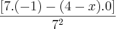 \frac{[7.(-1)-(4-x).0]}{{7}^{2}}