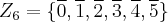 {Z}_{6} = \{\overline{0},\overline{1},\overline{2},\overline{3},\overline{4},\overline{5}\} {Z}_{6} = \{\overline{0},\overline{1},\overline{2},\overline{3},\overline{4},\overline{5}\}