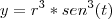 y = {r}^{3} * {sen}^{3}(t)