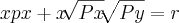 xpx+x\sqrt[]{Px}\sqrt[]{Py}=r