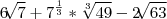 6\sqrt[]{7}+{7}^{\frac{1}{3}} * \sqrt[3]{49}-2\sqrt[]{63}