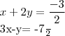 x+2y= \frac{-3}{2}

3x-y= \frac{-7}{2}