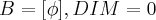 B=[\phi],DIM=0