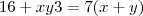 16+xy3=7(x+y)