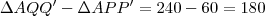 \Delta AQQ'-\Delta APP'=240-60=180