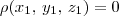 \rho(x_1,\,y_1,\,z_1) = 0 \rho(x_1,\,y_1,\,z_1) = 0