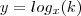 y=log_{x}(k) y=log_{x}(k)