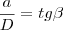 \frac{a}{D}&=&tg\beta