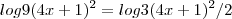 log9(4x+1)^2=log3(4x+1)^2/2 log9(4x+1)^2=log3(4x+1)^2/2