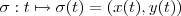 \sigma : t \mapsto  \sigma(t) = (x(t),y(t))