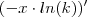 (-x\cdot ln(k))'