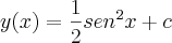 y(x)=\frac{1}{2}{sen}^{2}x+c