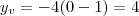 y_v = -4(0-1) = 4 y_v = -4(0-1) = 4