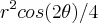 {{r}^{2}cos(2\theta)/4