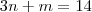 3n+m=14 3n+m=14