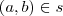 (a,b) \in s