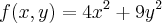 f(x,y)=4x^2+9y^2
