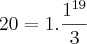 20= 1.\frac{{1}^{19}}{3} 20= 1.\frac{{1}^{19}}{3}