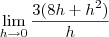 \lim_{h\to0}\frac{3(8h+h^2)}{h}
