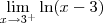 \lim_{x\to 3^{+}} \ln(x-3)} \lim_{x\to 3^{+}} \ln(x-3)}