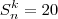 S_n^k=20 S_n^k=20