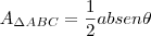 A_{\Delta ABC} = \frac{1}{2} ab sen \theta