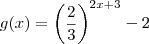 g(x)= \left( \frac{2}{3}\right )^{2x +3} -2