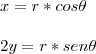 \\\\ x=r*cos\theta \\\\ 2y=r*sen\theta