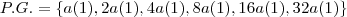 P.G.=\left \{ a(1),2a(1),4a(1),8a(1),16a(1),32a(1) \right \} P.G.=\left \{ a(1),2a(1),4a(1),8a(1),16a(1),32a(1) \right \}