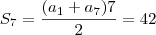 S_7=\frac{(a_1+a_7)7}{2}=42